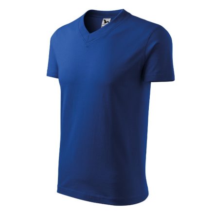 V-neck póló unisex királykék S