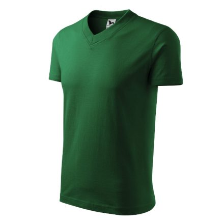 V-neck póló unisex üvegzöld M