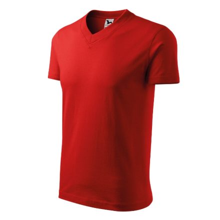 V-neck póló unisex piros XL