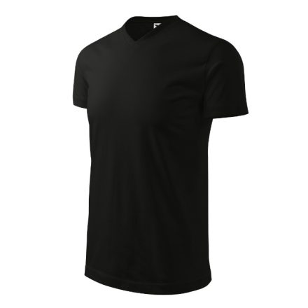 Heavy V-neck póló unisex fekete S