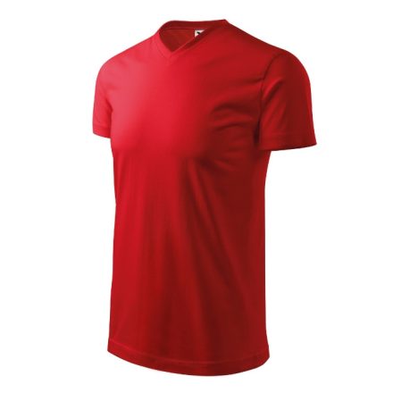 Heavy V-neck póló unisex piros S