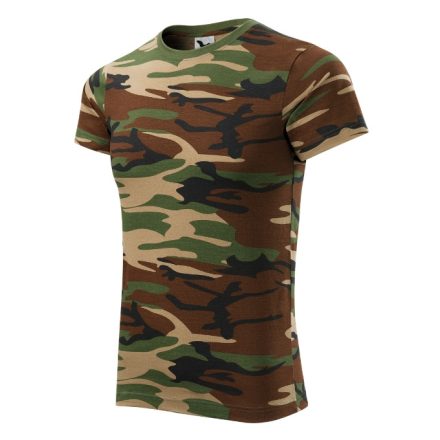 Camouflage póló unisex barna terepszín XS