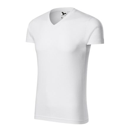 Slim Fit V-neck póló férfi fehér S