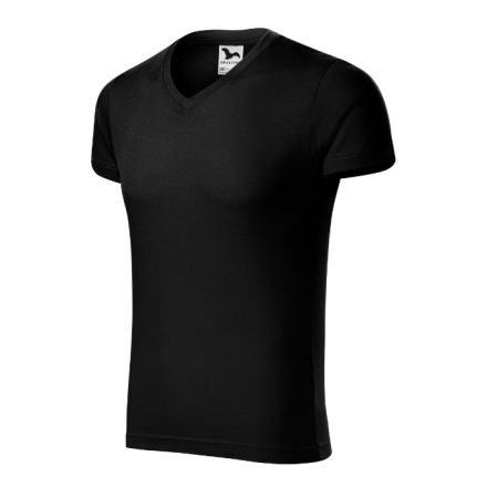 Slim Fit V-neck póló férfi fekete L