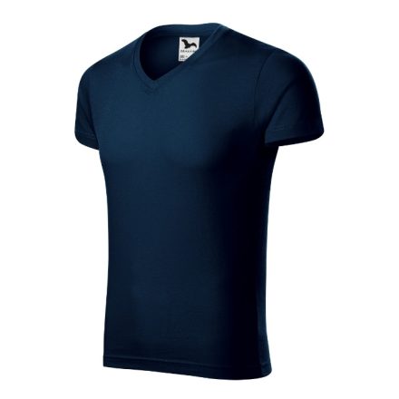 Slim Fit V-neck póló férfi tengerészkék L