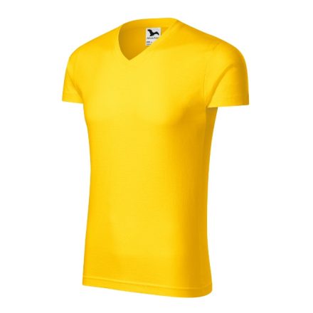 Slim Fit V-neck póló férfi sárga S