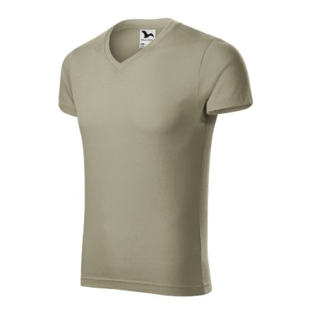 Slim Fit V-neck póló férfi világos khaki 2XL