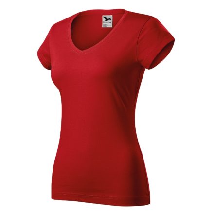 Fit V-neck póló női piros XS