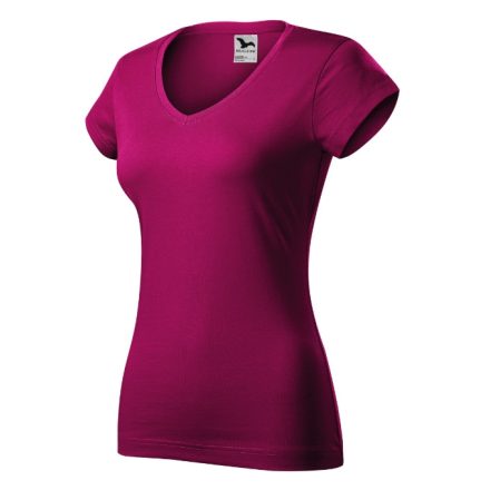 Fit V-neck póló női fukszia M