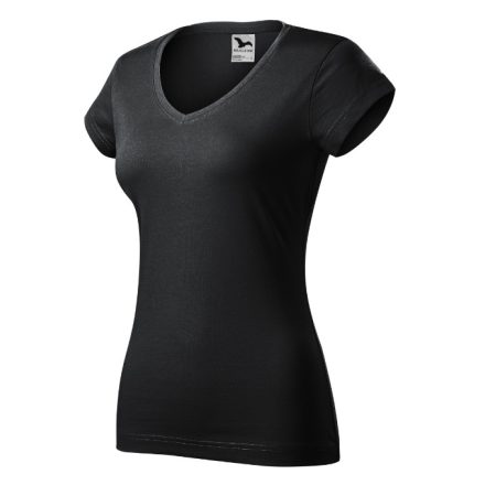 Fit V-neck póló női ébenszürke XS