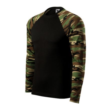 Camouflage LS póló unisex barna terepszín M